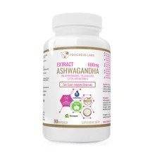 Zdjęcie produktu - Progress Labs Ashwagandha 600 mg Ekstrakt, 90 kaps.