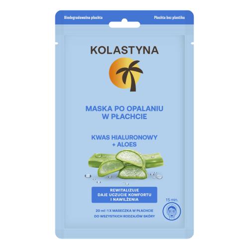 Miniaturka artykułu - KOLASTYNA Maska po opalaniu w płachcie Kwas hialuronowy + Aloes, 20 ml