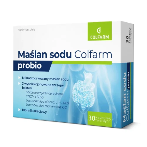 Miniaturka artykułu - Colfarm Maślan Sodu Probio, 30 kaps.