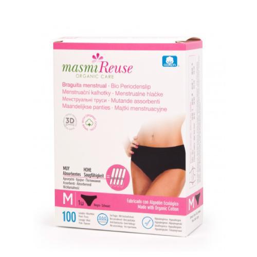 Miniaturka artykułu - MASMI Majtki menstruacyjne z bawełny organicznej rozmiar M, 1szt. KR&Oacute;TKA DATA 05.09.2026