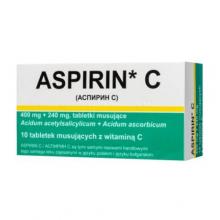 Zdjęcie produktu - ASPIRIN C 400mg + 240mg, 10 tabletek musujących Delfarma