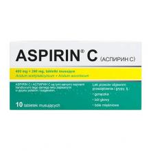 Zdjęcie produktu - Aspirin C 400 mg + 240 mg, 10 tabletek musujących (INPHARM)