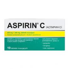 Zdjęcie produktu - Aspirin C Tabletki musujące 0,4g+0,24g, 20 tabl. BAYER INPHARM