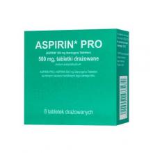 Zdjęcie produktu - ASPIRIN PRO 500mg, 8 tabletek drażowanych Delfarma