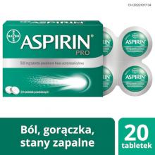 Zdjęcie produktu - Aspirin Pro 500mg - 20 tabletek 