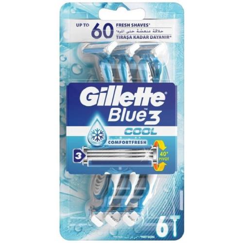 Miniaturka artykułu - Gillette Blue3 Cool Jednorazowe maszynki do golenia dla mężczyzn, 6szt.