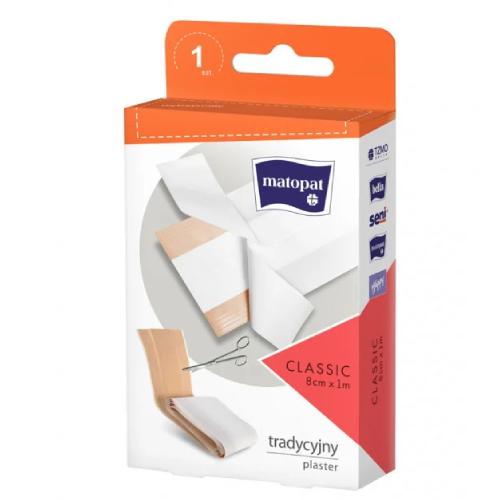 Miniaturka artykułu - MATOPAT CLASSIC Plaster na tkaninie 8cmx1m niejałowy