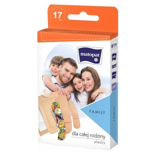 Miniaturka artykułu - MATOPAT FAMILY Plastry z opatrunkiem dla całej rodziny, 17szt.