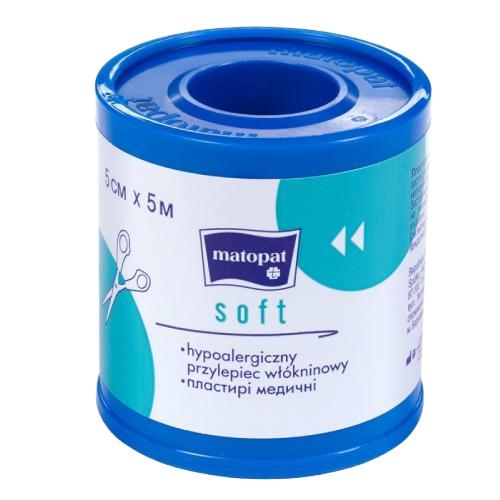 Miniaturka artykułu - MATOPAT SOFT Hypoalergiczny przylepiec wł&oacute;kninowy 5cmx5m niejałowy