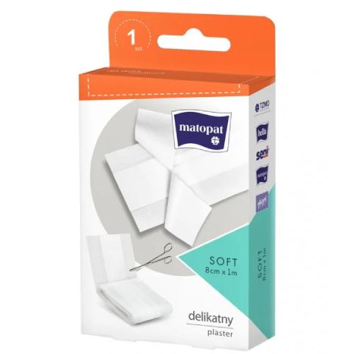 Miniaturka artykułu - MATOPAT SOFT Plaster na wł&oacute;kninie 8cmx1m niejałowy