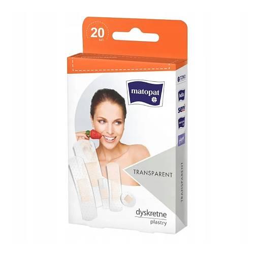 Miniaturka artykułu - Matopat Transparent Przezroczyste plastry z opatrunkiem, 20 szt.