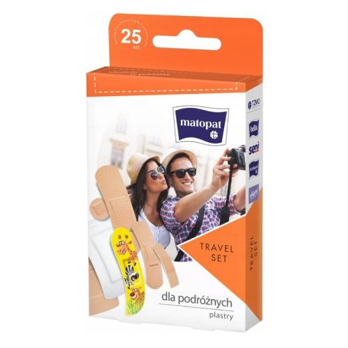 Miniaturka artykułu - Matopat TRAVEL SET Plastry dla podr&oacute;żnych z opatrunkiem, 25szt.