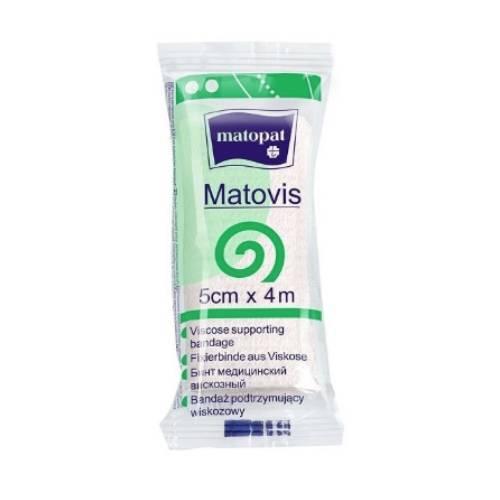 Miniaturka artykułu - MATOVIS Bandaż podtrzymujący wiskozowy 5cm x 4m - 1 sztuka
