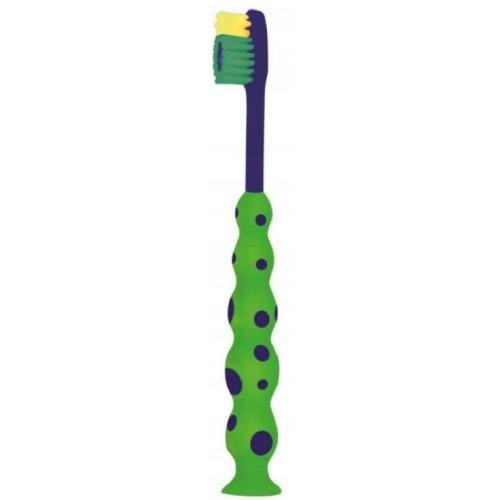 Miniaturka artykułu - Mattes Szczoteczka do zęb&oacute;w dla dzieci Dino Smile M65 Soft 3+ niebiesko- zielona