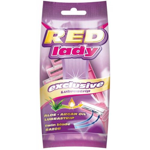 Miniaturka artykułu - Mattes Red for Lady Maszynka do golenia jednorazowa damska, 5szt.