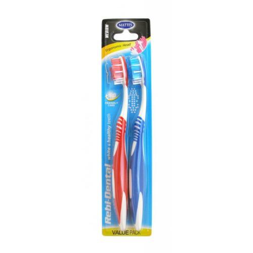 Mattes Rebi Dental Szczoteczka do zęb&oacute;w średnia M56 medium, 2szt. USZKODZONE OPAKOWANIE