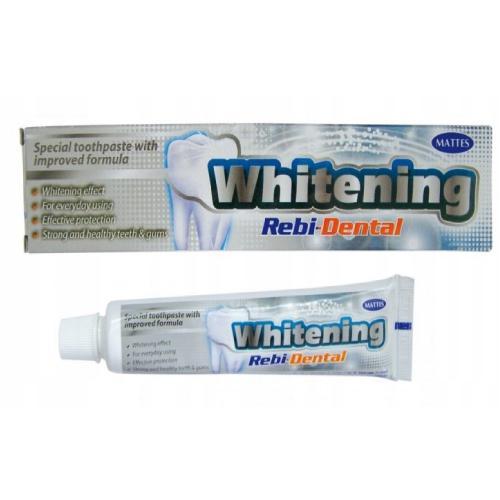 Miniaturka artykułu - MATTES Rebi-Dental Whitening pasta do zęb&oacute;w, 100g BRAK TEKTUROWEGO OPAKOWANIA