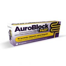 Zdjęcie produktu - Loperamid 2 mg AuroBlock, Lek przeciwbiegunkowy o szybkim działaniu, 10 tabletek