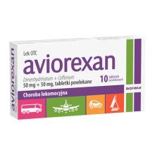 Zdjęcie produktu - Aviorexan, Lek przeciwwymiotny i na chorobę lokomocyjną, 10 tabletek