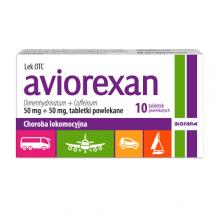 Aviorexan, Lek przeciwwymiotny i na chorobę lokomocyjną, 10 tabletek