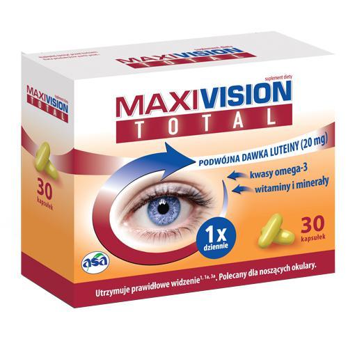 Miniaturka artykułu - Maxivision Total, 30kaps. - Wpływa korzystnie na wzrok i jakość widzenia USZKODZONE OPAKOWANIE