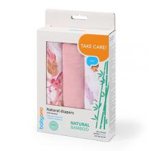 Zdjęcie produktu - BabyOno NATURAL BAMBOO Naturalne pieluszki z wł&oacute;kien bambusa R&oacute;żowe 397/07