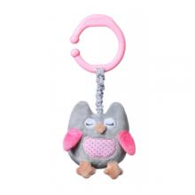 Zdjęcie produktu - BABYONO Zabawka do w&oacute;zka OWL SOFIA 442 szaro-r&oacute;żowa