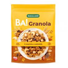 Zdjęcie produktu - BAKALLAND BA! Granola 5 orzech&oacute;w z czekoladą, 300g