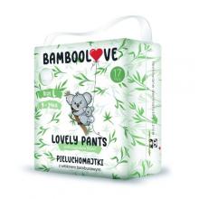 Zdjęcie produktu - BAMBOOLOVE Lovely Pants Pieluchomajtki z wł&oacute;knem bambusowym L (9-14 kg), 17szt. KR&Oacute;TKA DATA 20.09.2026