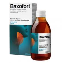 Zdjęcie produktu - Baxofort 0,74 mg Roztw&oacute;r do płukania jamy ustnej i gardła, 200 ml