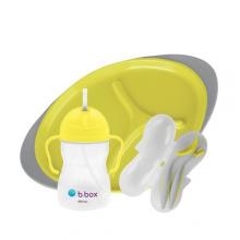 Zdjęcie produktu - B.BOX Zestaw do karmienia BLW talerzyk + łyżeczka + widelec + bidon, Lemon Sherbet