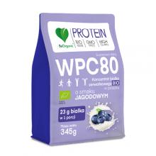 Zdjęcie produktu - BeOrganic WPC 80 Koncentrat białka serwatkowego BIO o smaku jagodowym, 345 g