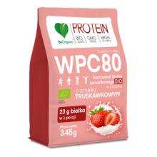 Zdjęcie produktu - BeOrganic WPC 80 Koncentrat białka serwatkowego BIO w proszku Truskawka, 345 g