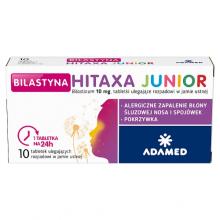 Zdjęcie produktu - Bilastyna Hitaxa Junior 10 mg, 10 tabletek ulegających rozpadowi w jamie ustnej