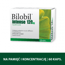 Zdjęcie produktu - BILOBIL INTENSE 120mg, 60 kapsułek USZKODZONE OPAKOWANIE TEKTUROWE