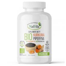 Zdjęcie produktu - Natvita Bio Kurkuma + Piperyna 500 mg, 60 tabl.