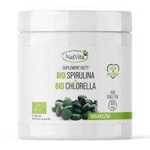 Zdjęcie produktu - NatVita Bio Spirulina + Chlorella 500 mg, 500 tabl.