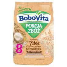 BoboVita Porcja zb&oacute;ż Kaszka bezmleczna 7 zb&oacute;ż zbożowo-jaglana pełnoziarnista po 8 miesiącu, 170 g