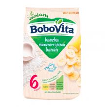 Zdjęcie produktu - BoboVita Kaszka mleczno-ryżowa banan bezglutenowa po 6 miesiącu, 230 g