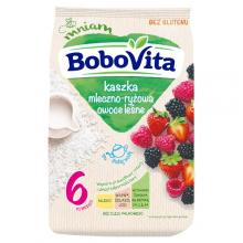 Zdjęcie produktu - BoboVita Kaszka mleczno-ryżowa owoce leśne bezglutenowa po 6 miesiącu, 230 g
