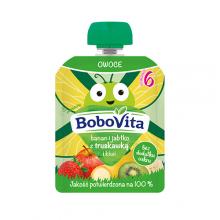 BoboVita Mus banan, jabłko, truskawki, kiwi, 80 g