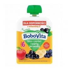 Zdjęcie produktu - BOBOVITA Mus banan z jagodami i czarną porzeczką po 6. miesiącu, 80g