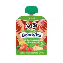Zdjęcie produktu - BoboVita Mus jabłko, truskawka, banan, 80 g
