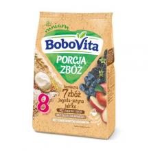 Zdjęcie produktu - BoboVita Porcja zb&oacute;ż Kaszka bezmleczna 7 zb&oacute;ż jagoda-jeżyna jabłko po 8 miesiącu, 170 g
