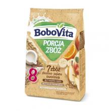 Zdjęcie produktu - BoboVita Porcja zb&oacute;ż Kaszka mleczna 7 zb&oacute;ż zbożowo-jaglana owocowa po 8 miesiącu 210 g