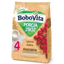 BoboVita Porcja zb&oacute;ż Kaszka mleczna ryżowa malina po 4 miesiącu, 210 g