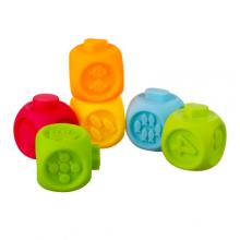 Zdjęcie produktu - BOCIOLAND Edukacyjne klocki sensoryczne z dźwiękiem, 6szt.