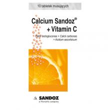 Zdjęcie produktu - CALCIUM SANDOZ + VITMIN C ORANGE, 10 tabl.