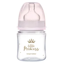 Zdjęcie produktu - CANPOL BABIES butelka szeroka antykolkowa PP EasyStart ROYAL BABY r&oacute;żowa, 120ml 35/233