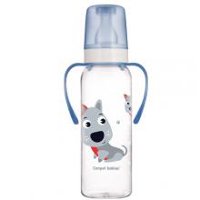 Zdjęcie produktu - CANPOL BABIES Cute Animals Butelka wąska z uchwytem niebieski pies, 250ml 11/845 12m+